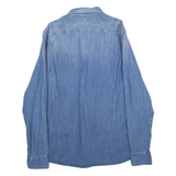 REPLAY Mens Plain Shirt Blue Long Sleeve M