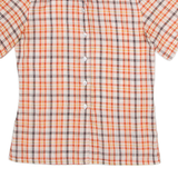 FRAPPE Mens Shirt Orange Check XS