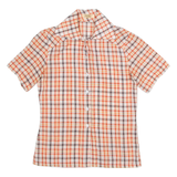 FRAPPE Mens Shirt Orange Check XS