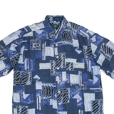 CASUAL LAND SPORTSWEAR Mens Shirt Blue Crazy Pattern L