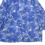 COLDOR Womens Hawaiian Shirt Blue Floral Long Sleeve XL