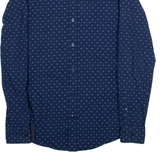 BOSS Slim Fit Mens Plain Shirt Blue Long Sleeve S