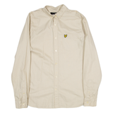 LYLE & SCOTT Mens Plain Shirt Beige Long Sleeve M