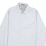 TED BAKER Mens Plain Shirt Blue Long Sleeve M