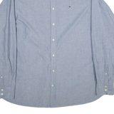 TOMMY HILFIGER Regular Fit Mens Plain Shirt Green Long Sleeve 2XL
