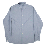TOMMY HILFIGER Regular Fit Mens Plain Shirt Green Long Sleeve 2XL