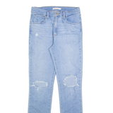 LEVI'S 724 Distressed Womens Jeans Blue Regular Straight W30 L32