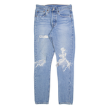 LEVI'S 501 S Big E Distressed Womens Jeans Blue Regular Straight W26 L30