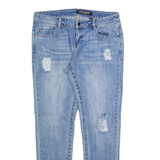 DKNY Distressed Womens Jeans Blue Slim Boyfriend Stone Wash W32 L30