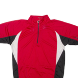 STOKE Cycling Mens T-Shirt Red 1/4 Zip M
