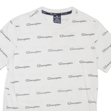 CHAMPION Mens T-Shirt White Crew Neck S