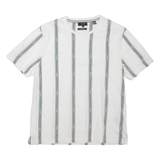 TED BAKER Striped Mens T-Shirt White Crew Neck M
