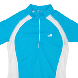 Cycling Mens T-Shirt Blue 1/4 Zip L