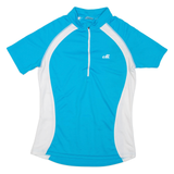 Cycling Mens T-Shirt Blue 1/4 Zip L