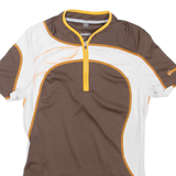 SCOTT Cycling Mens T-Shirt Brown 1/4 Zip S