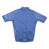 Cycling Mens T-Shirt Blue High Neck XL