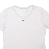 NIKE Dri-fit Mens T-Shirt White Crew Neck S