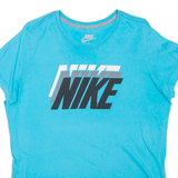NIKE Womens T-Shirt Blue Crew Neck XL
