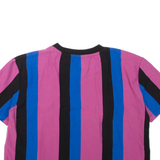 KARL KANI Cropped Striped Womens T-Shirt Pink Crew Neck S