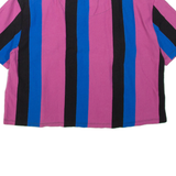 KARL KANI Cropped Striped Womens T-Shirt Pink Crew Neck S