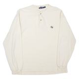 NAUTICA Mens T-Shirt Beige Long Sleeve Button Neck L