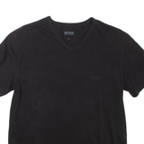 BOSS Mens T-Shirt Black V-Neck M