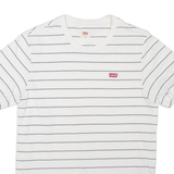 LEVI'S Striped Mens T-Shirt White Crew Neck XS