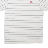 LEVI'S Striped Mens T-Shirt White Crew Neck XS
