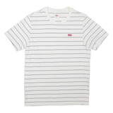 LEVI'S Striped Mens T-Shirt White Crew Neck XS