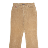CHAPS Womens Corduroy Trousers Beige Regular Flared W30 L31