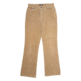 CHAPS Womens Corduroy Trousers Beige Regular Flared W30 L31
