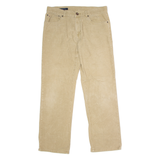TOMMY HILFIGER Mens Corduroy Trousers Beige Regular Straight W33 L32