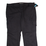 DICKIES Workwear Cargo Womens Twill Trousers Black Relaxed Straight W44 L33