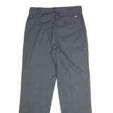 DICKIES Workwear Mens Twill Trousers Grey Regular Straight W33 L32