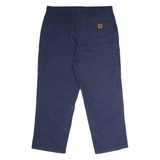 CARHARTT Dungaree Fit Carpenter Workwear Mens Canvas Trousers Blue Straight W38 L30