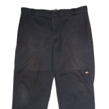 DICKIES Workwear Mens Twill Trousers Black Loose Straight W42 L30
