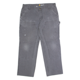 CARHARTT Carpenter Workwear Mens Canvas Trousers Grey Relaxed Straight W38 L30