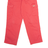 DICKIES Workwear Cargo Womens Twill Trousers Red Regular Straight W26 L28