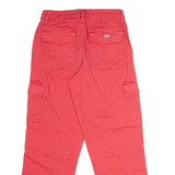 DICKIES Workwear Cargo Womens Twill Trousers Red Regular Straight W26 L28