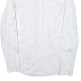 TOMMY HILFIGER Womens Shirt White Crazy Pattern Long Sleeve UK 4