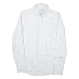 TOMMY HILFIGER Womens Shirt White Crazy Pattern Long Sleeve UK 4