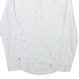 TOMMY HILFIGER Womens Shirt White Crazy Pattern Long Sleeve UK 4