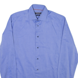 TOMMY HILFIGER Mens Plain Shirt Blue Long Sleeve M