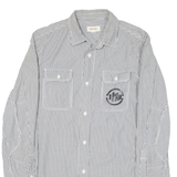 DIESEL Mens Shirt Grey Striped Long Sleeve M