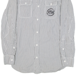 DIESEL Mens Shirt Grey Striped Long Sleeve M