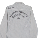 DIESEL Mens Shirt Grey Striped Long Sleeve M