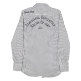 DIESEL Mens Shirt Grey Striped Long Sleeve M