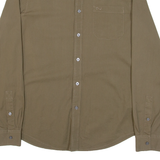 CALVIN KLEIN JEANS Mens Plain Shirt Green Long Sleeve L