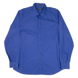 DKNY Mens Plain Shirt Blue Long Sleeve XL