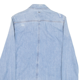 G-STAR RAW Distressed Womens Denim Shirt Blue Long Sleeve XS